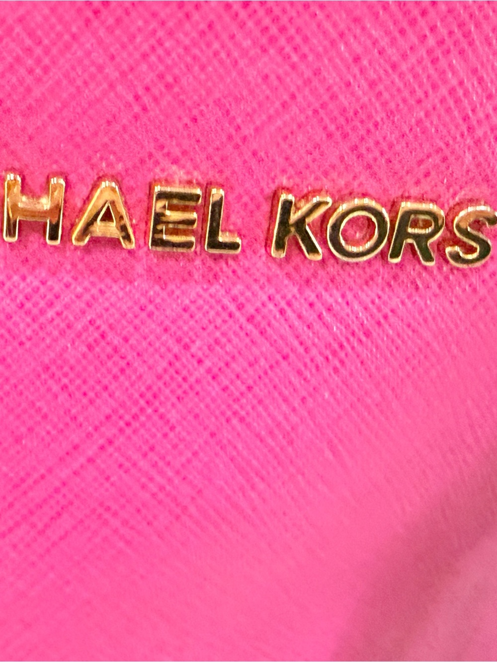 Michael Kors Hot Pink Saffiano Satchel with Gold Hardware - Picture 2 of 12